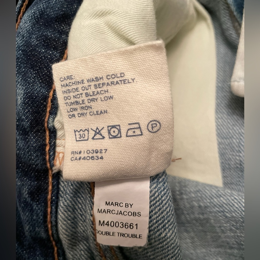 Marc Jacobs RARE big jeans DOUBLE TROUBLE denim sz 27 oversized selvege 32 waist - Picture 11 of 12
